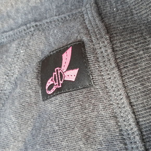 Harley Davidson Size XS Breast Cancer Awareness Grey Pink Sequin Hoodie - Picture 12 of 17